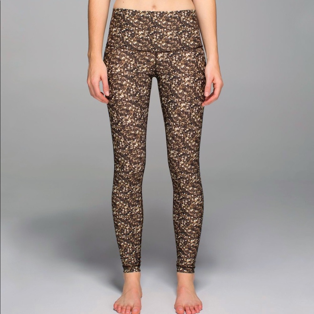 Lululemon Shine Tight Roll Down Leggings Shimmy Shine 6